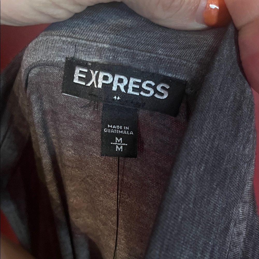 New Gray V-Neck cold shoulder express Women's Top - Picture 2 of 13